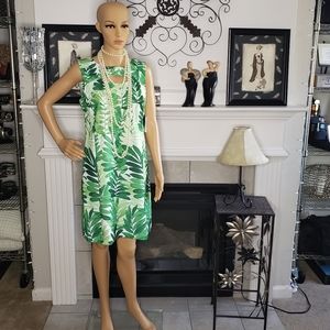 Julian Taylor NY Dress Multi Green White sz 10
